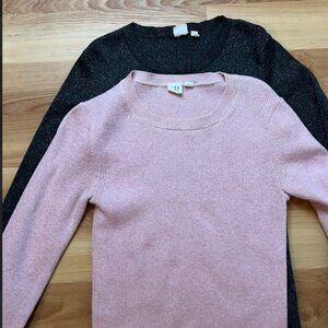 BUNDLE OF 2 Gap Shimmer crewneck sweaters